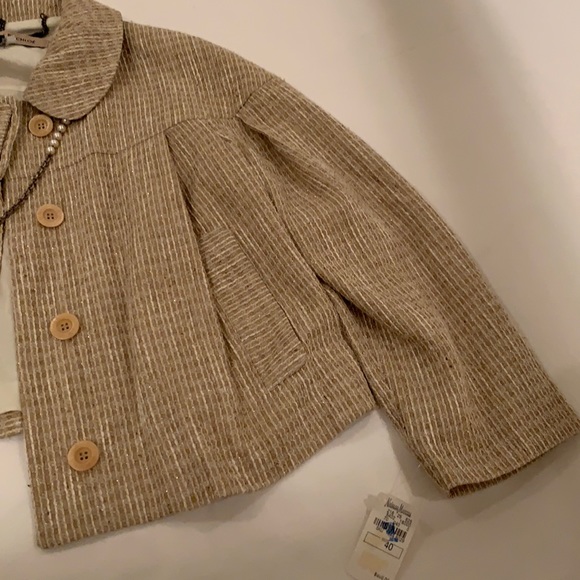 SEE BY CHLOE 60’s CHIC CROPPED METALLIC JACKET WITH 3/4 SLEEVES IN MULTI TWEED 4 - Picture 4 of 9